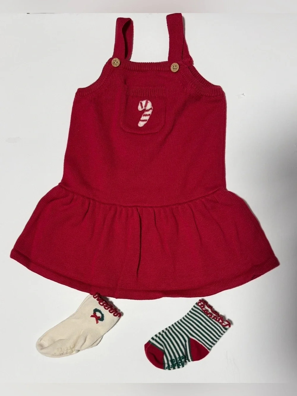 Carter’s Baby Girl 12M Fall Holiday Outfit Bundle Red Knit Dress & Bodysuit